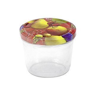 EMSY Schraubdeckelglas mit 82mm TO-Deckel Obstdekor 230 ml 6er Pack