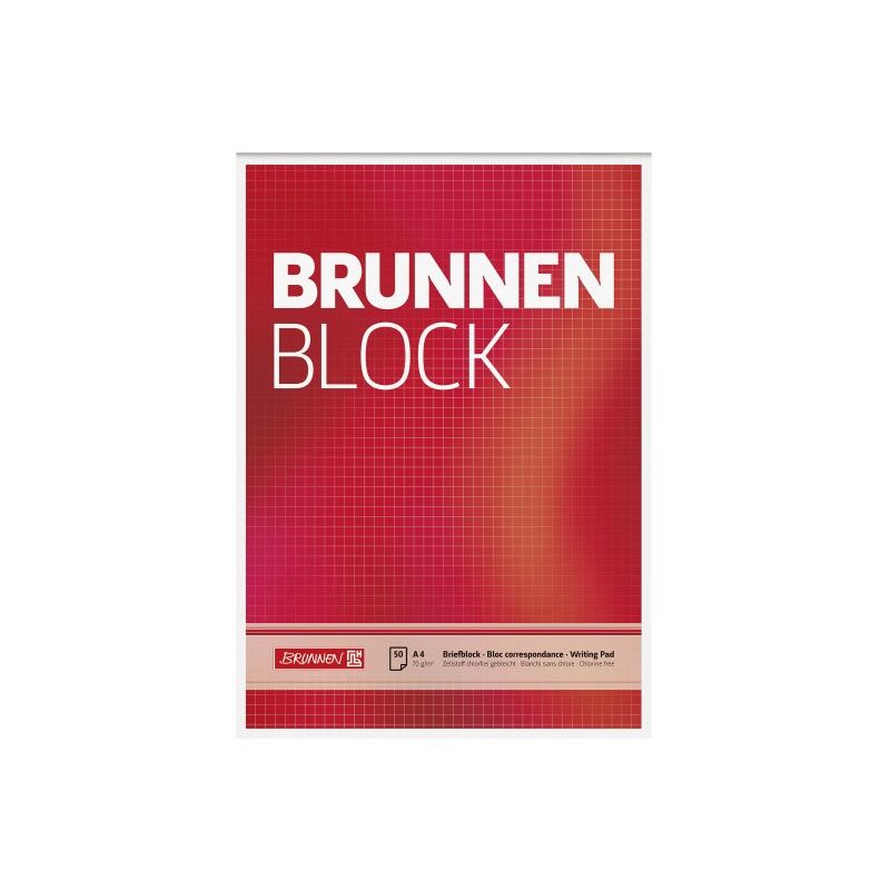 BRUNNEN Bloc à Lettres A4 70g Ligné Lot De 2 - 50 Feuilles Par Bloc Pour École Et Bureau