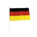 Flagge mit Stab 30x45cm Deutschland 100% Polyester Stab 60cm