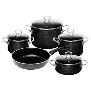 RIESS Topfset Black Magic 5teilig schwarz Emaille