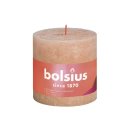 BOLSIUS Stumpenkerze Rustiko Shine 10x10cm nebliges rosa