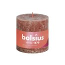 BOLSIUS Stumpenkerze Rustiko Shine 10x10cm wildleder braun