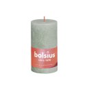 BOLSIUS Stumpenkerze Rustiko Shine 13x7cm nebliges grün