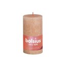BOLSIUS Stumpenkerze Rustiko Shine 13x7cm nebliges rosa