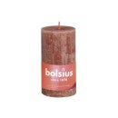 BOLSIUS Stumpenkerze Rustiko Shine 13x7cm  wildleder braun