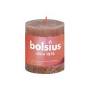 BOLSIUS Stumpenkerze Rustiko Shine 8x7cm  wildleder braun