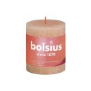 BOLSIUS Stumpenkerze Rustiko Shine 8x7cm nebliges rosa