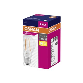 OSRAM LED Birne 7W E27 806LM 2700K FIL
