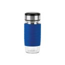 EMSA Isolierbecher Tea Mug 0,4l Glas Manschette blau