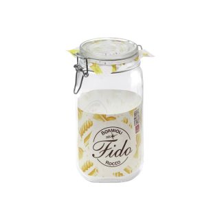 DOSEN-ZENTRALE Drahtbügelglas Fido quadratisch 1620ml mit Ring Ø90mm