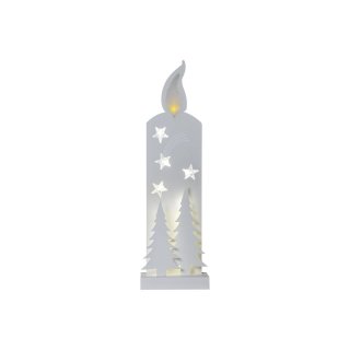 STAR TRADING Dekoration Kerze Grandy 14LED 15x50cm weiß