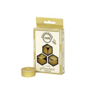 GEBR.STEINHART Teelichte 100% Bienenwachs ø3,8cm 6Stück