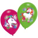 6 Latexballoons Unicorn 27,5 cm / 11