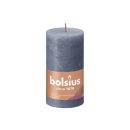 BOLSIUS Stumpenkerze Rustiko Shine 13x7cm twilightblau