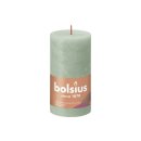 BOLSIUS Stumpenkerze Rustiko Shine 13x7cm salbeigrün