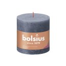 BOLSIUS Stumpenkerze Rustiko Shine 10x10cm twilightblau
