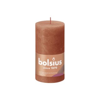 BOLSIUS Stumpenkerze Rustiko Shine 13x7cm herbstliches Orange