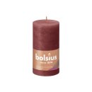 BOLSIUS Stumpenkerze Rustiko Shine 13x7cm zartes Rot