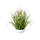 Blüten-Gras-Mix in weißer Schale 46cm bunt