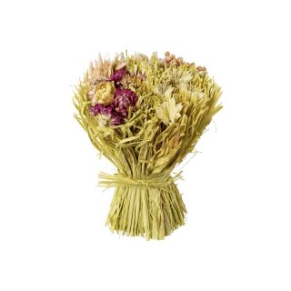 Trockenblumen-Gras-Arrangement 20cm rosa-creme