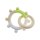 HESS Motorikrassel mit Ring natur/ apfelgrün