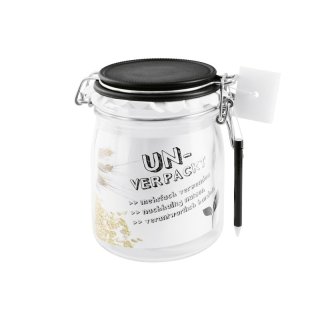 DOSEN-ZENTRALE Drahtbügelglas 1000ml komplett montiert mit Drahtbügel und schwarzem Glasdeckel