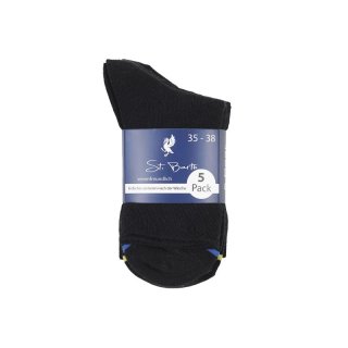 ST.BARTH Damen Socke uni Gr. 35/38 5er Pack schwarz