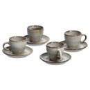 ZELLER PRESENT Espresso-Set Keramik beige 8tlg.