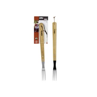 Grillgabel BBQ mit Holzgriff 46cm