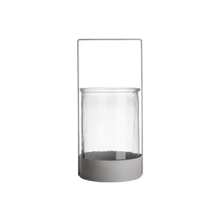 GUSTA Laterne Glas mit Metall ø15,7x33cm taupe
