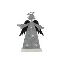 Engel mit Heiligenschein 4LED 38cm grau