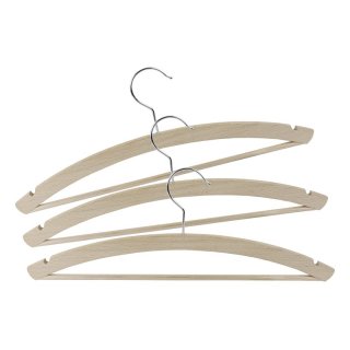 BÜRSTENMANN Kleiderbügel FSC mit Steg und Rockkerben 43cm 3er Set