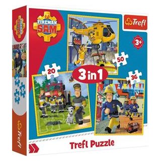 3 in 1 Puzzle – Feuerwehrmann Sam (20, 36 und 50 Teile)