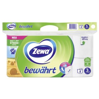 ZEWA Toilettenpapier bewährt 150 Blatt 3lagig 8er Pack