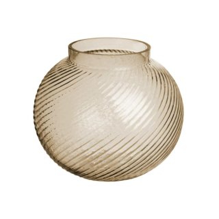 SANDRA RICH Glasvase/-Windlicht Spiral Ø13cm H15,5cm creme