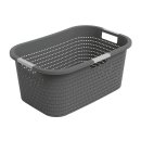 ROTHO Wäschekorb Country 58x38,9x25,1cm 40l anthrazit