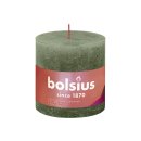 BOLSIUS Stumpenkerze Rustiko Shine 10x10cm olivegrün