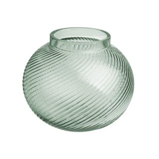 SANDRA RICH Glasvase/-Windlicht Spiral Ø13cm H15,5cm hellgrün