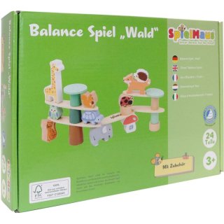 SpielMaus Holz Balance Spiel Wald, 24 Teile