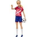 Barbie Fußballspielerin-Puppe, blond, Trikot mit...