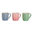 Kaffeebecher Keramik 300ml blau,pink,grün