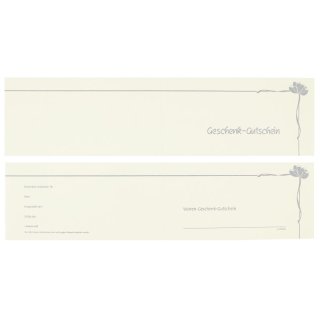 Geschenkgutschein perlweiß/silber ohne Kontrollschein, ohne Briefumschlag L21xH10,3cm