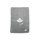 FUSSENEGGER Babydecke Panda Schiffchen 75x100cm grau