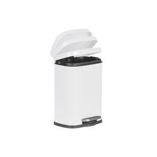 WENKO Kosmetik Treteimer Leno Easy Close 5l 21,5x29,5x19cm weiß