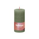 BOLSIUS Stumpenkerze Rustiko Shine 10x5cm olivegrün