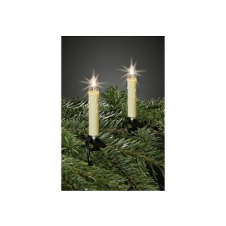 HELLUM Lichterkette 15tlg.Riffelkerzen innen elfenbein