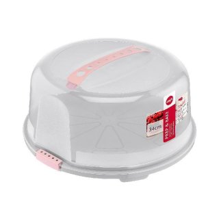 EMSA Kuchenaufbewahrungsbox Prep & Bake rund rosa