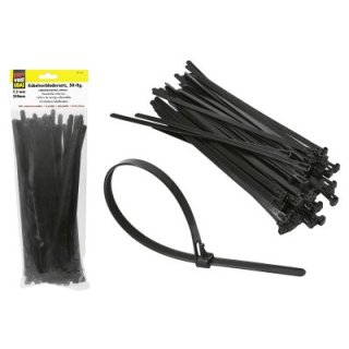 Kabelbinder 250 mm, wiederverschließbar, schwarz