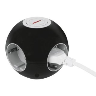 REV Tischsteckdose PowerGlobe 4fach mit Schalter schwarz/grau