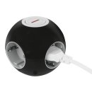 REV Tischsteckdose PowerGlobe 4fach mit Schalter schwarz/grau
